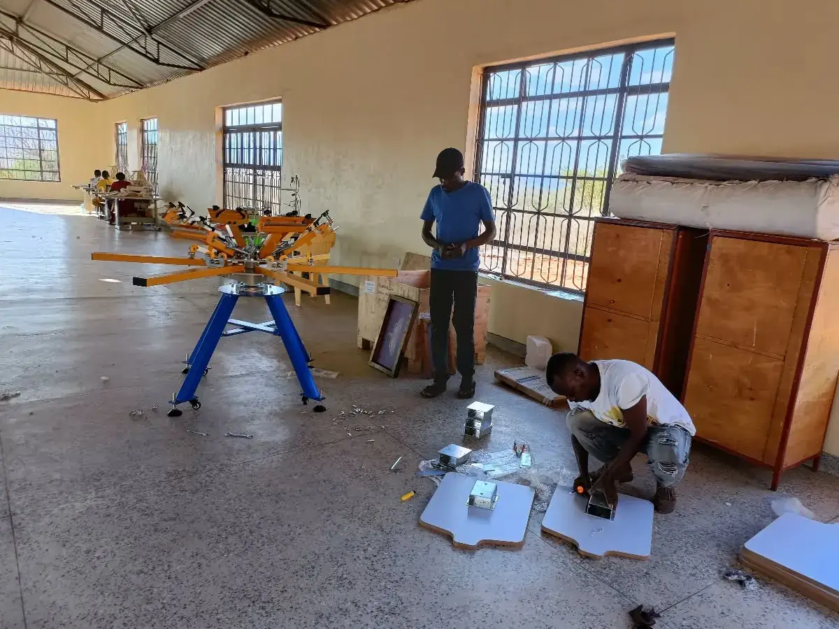 The working production floor at Labl Fashion in Sagalla